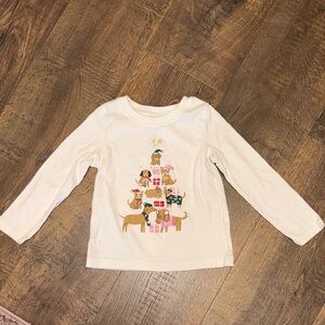 Jumping Beans Cream Long Sleeve Shirt with Dog and Gift Print
